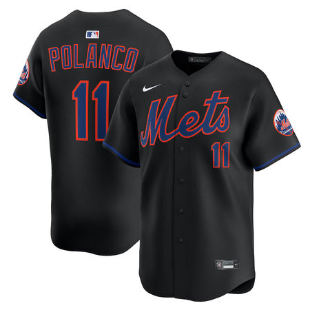 Youth New York Mets #11 Jorge Polanco Nike Black Alternate Limited Jersey