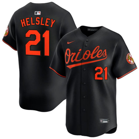 Youth Baltimore Orioles #21 Ryan Helsley Black Cool Base Stitched Baseball Jersey