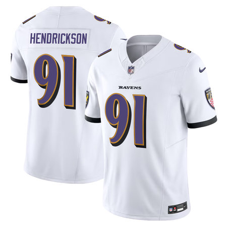 Men's Baltimore Ravens #91 Trey Hendrickson David White Vapor F.U.S.E. Limited Jersey