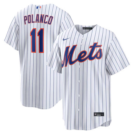 Youth New York Mets #11 Jorge Polanco Nike White Home Replica Jersey