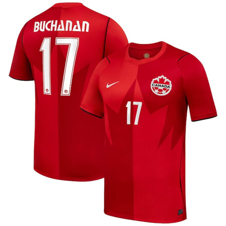 Kid's Tajon Buchanan #17 Canada Home Stadium Replica Jersey World Cup 2026