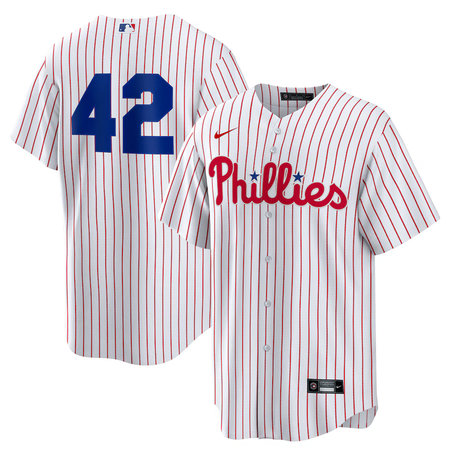 Men's Philadelphia Phillies #42 Jackie Robinson Nike White Home 2025 Jackie Robinson Day Replica Jersey