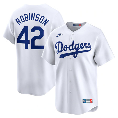 Youth Brooklyn Dodgers #42 Jackie Robinson Nike White Throwback Cooperstown Collection Limited Jersey