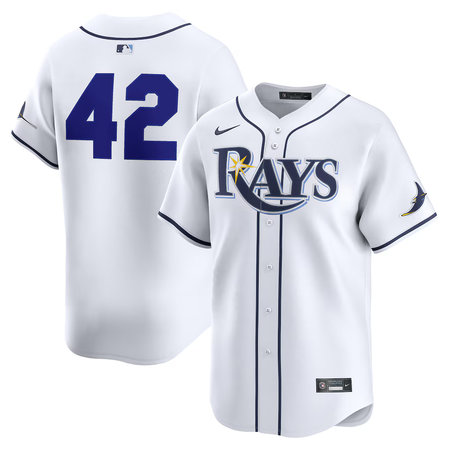 Youth Tampa Bay Rays #42 Jackie Robinson Nike White Home 2025 Jackie Robinson Day Limited Jersey