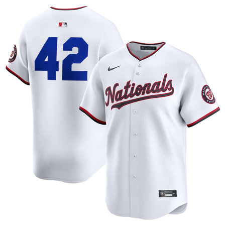 Men's Washington Nationals #42 Jackie Robinson Nike White Home 2025 Jackie Robinson Day Limited Jersey