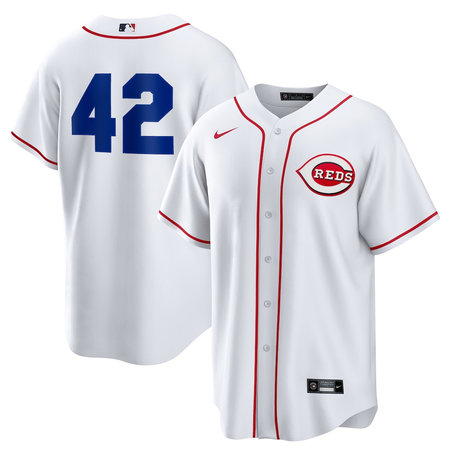 Men's Cincinnati Reds #42 Jackie Robinson Nike White Home 2025 Jackie Robinson Day Replica Jersey