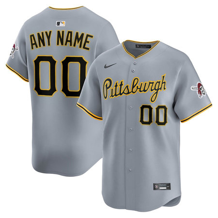 Youth Pittsburgh Pirates Nike Gray Road Limited Custom Jersey