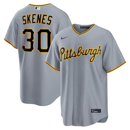 Youth Pittsburgh Pirates #30 Paul Skenes Nike Gray Road Replica Jersey