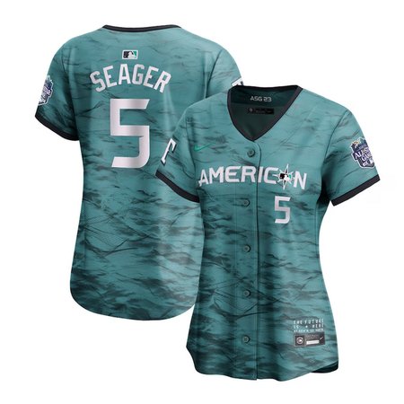 Women's Texas Rangers #5 Corey Seager Teal 2023 All-star Stitched Baseball Jersey(Run Small)