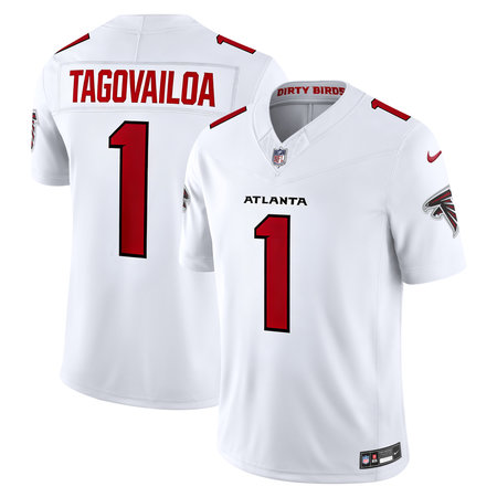 Youth Atlanta Falcons #1 Tua Tagovailoa Nike White Vapor F.U.S.E. Sewn Down Limited Jersey