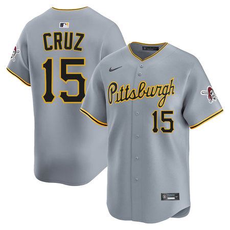 Youth Pittsburgh Pirates #15 Oneil Cruz Nike Gray Road Limited Jersey