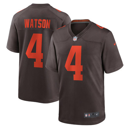 Youth Cleveland Browns #4 Deshaun Watson Nike Brown Alternate Game Jersey