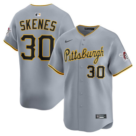 Men's Pittsburgh Pirates #30 Paul Skenes Nike Gray Road Limited Jersey