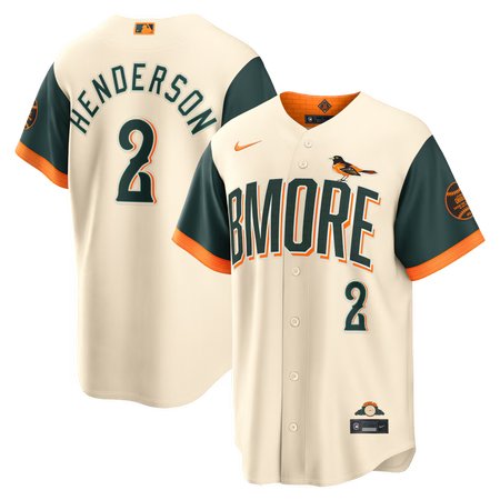 Men's Baltimore Orioles #2 Gunnar Henderson Cream 2026 City Connect Stitched Jersey