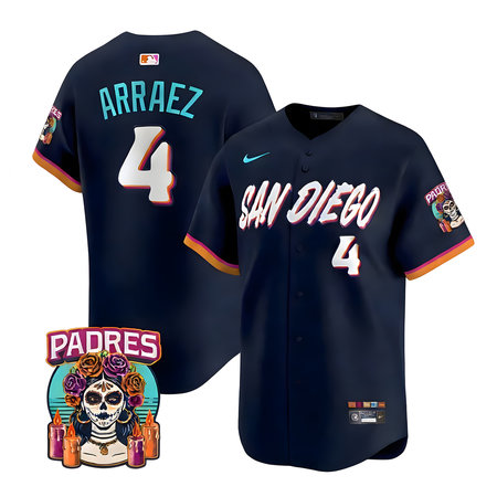 Youth San Diego Padres #4 Luis Arraez Navy 2026 City Connect Stitched Jersey