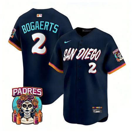 Men's San Diego Padres #2 Xander Bogaerts Navy 2026 City Connect Stitched Jersey