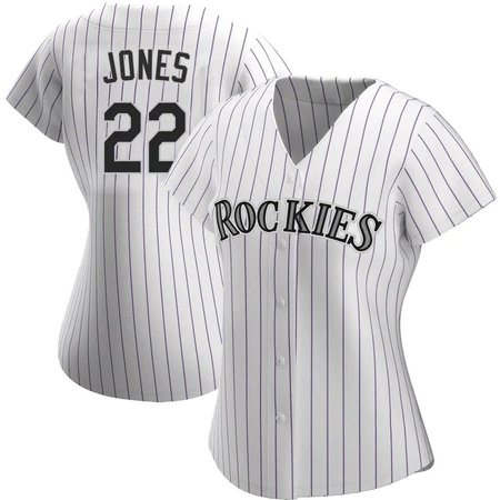 Women's Colorado Rockies #22 Nolan Jones Nike White Home Replica Jersey