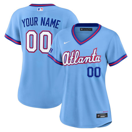 Women's Atlanta Braves Nike Powder Blue 2026 City Connect Stadium Custom Jersey