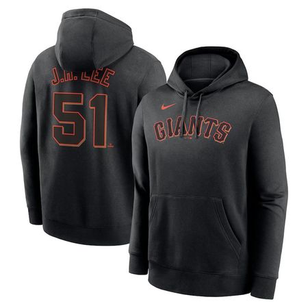 Men's San Francisco Giants #51 Jung Hoo Lee Nike Black Player Name & Number Club Pullover Hoodie