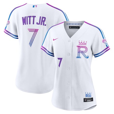 Women's Kansas City Royals #7 Bobby Witt Jr. Nike White 2026 City Connect Stadium Jersey