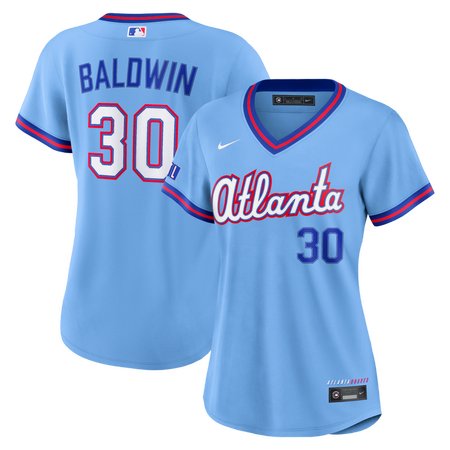 Women's Atlanta Braves #30 Drake Baldwin Nike Powder Blue 2026 City Connect Stadium Jersey