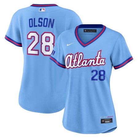 Women's Atlanta Braves #28 Matt Olson Nike Powder Blue 2026 City Connect Stadium Jersey