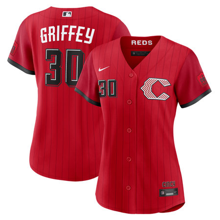 Women's Cincinnati Reds #30 Ken Griffey Jr. Nike Red 2026 City Connect Stadium Jersey