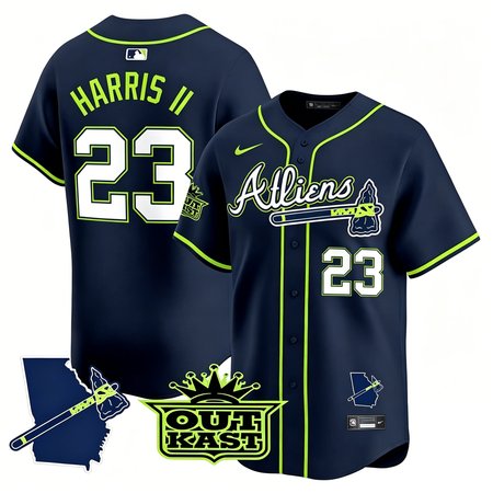 Youth Atlanta Braves #23 Michael Harris II Navy Atliens Vapor Premier Limited Jersey