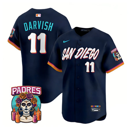 Youth San Diego Padres #11 Yu Darvish Navy 2026 City Connect Stitched Jersey-Button Up