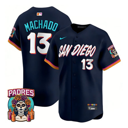 Youth San Diego Padres #13 Manny Machado Navy 2026 City Connect Stitched Jersey-Button Up