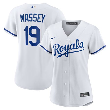 Women's Kansas City Royals #19 Michael Massey Nike White Home Replica Jersey