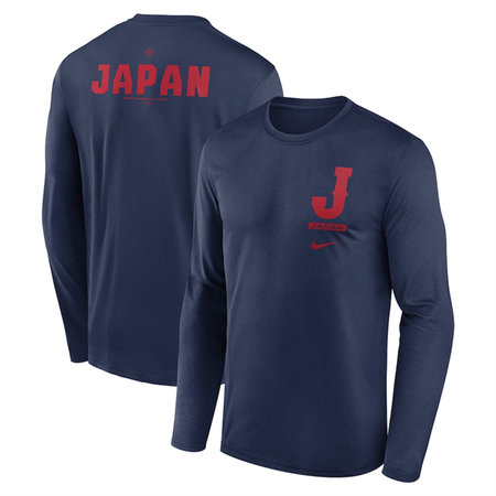 Men's Japan Baseball Navy 2026 World Baseball Classic Legend Dri-FIT Long Sleeve T-Shirt