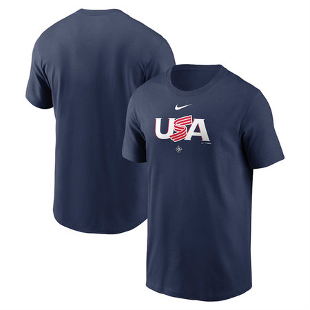Men's USA Baseball Navy World Baseball Classic Wordmark T-Shirt