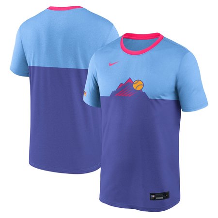 Men's Colorado Rockies Nike Light Blue/Purple 2025 City Connect Collection Velocity Performance T-Shirt