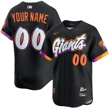 Men's San Francisco Giants Custom Nike Black 2025 City Connect Limited Jersey
