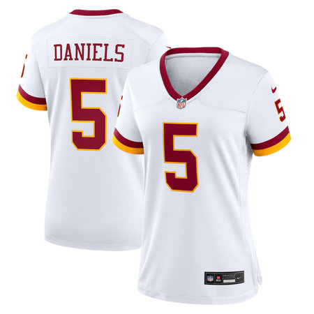 Women's Washington Commanders #5 Jayden Daniels Nike White Game Super Bowl Era Jersey