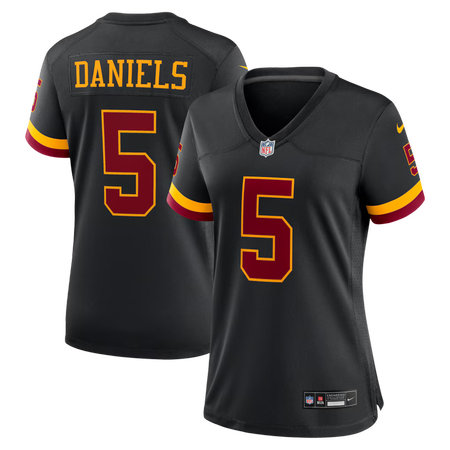 Women's Washington Commanders #5 Jayden Daniels Nike Black Hail Raiser Alternate Game Jersey