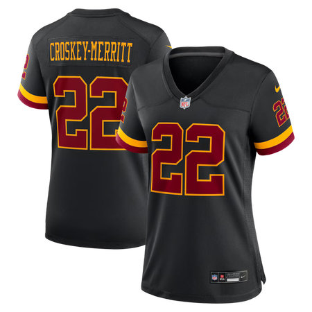Women's Washington Commanders #22 Jacory Croskey-Merritt Nike Black Hail Raiser Alternate Game Jersey