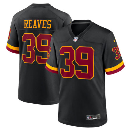 Men's Washington Commanders #39 Jeremy Reaves Nike Black Hail Raiser Alternate Game Jersey
