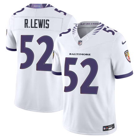 Youth Baltimore Ravens #52 Ray Lewis Nike White Vapor F.U.S.E. Sewn Down Limited Jersey