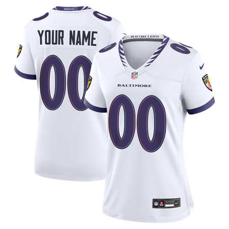 Women's Baltimore Ravens Nike White Game Custom Jersey