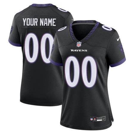 Women's Baltimore Ravens Nike Black Alternate Game Custom Jersey
