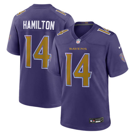 Youth Baltimore Ravens #14 Kyle Hamilton Nike Purple Alternate Game Jersey