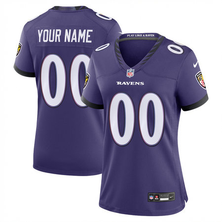 Women's Baltimore Ravens Nike Purple Team Game Custom Jersey