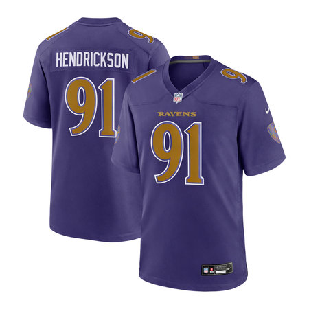 Men's Baltimore Ravens #91 Trey Hendrickson Nike Purple Alternate Game Jersey