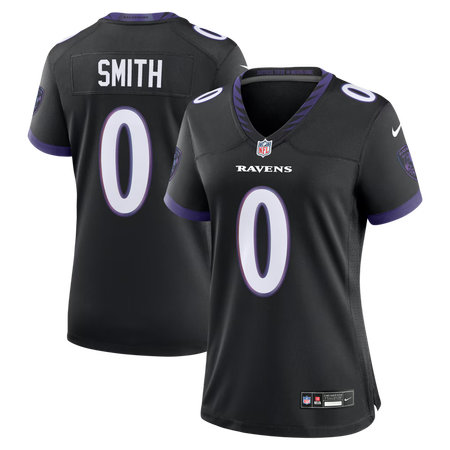 Women's Baltimore Ravens #0 Roquan Smith Nike Black Alternate Game Jersey