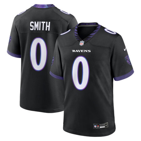 Men's Baltimore Ravens #0 Roquan Smith Nike Black Alternate Game Jersey