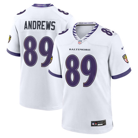 Men's Baltimore Ravens #89 Mark Andrews Nike White Game Jersey
