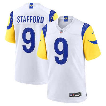 Men's Los Angeles Rams #9 Matthew Stafford Nike White Game Player Jersey