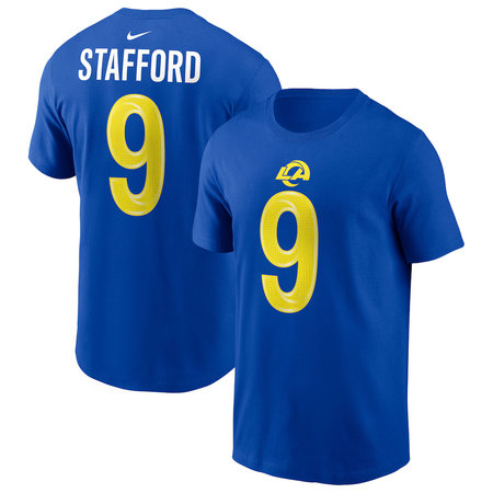 Men's Los Angeles Rams #9 Matthew Stafford Nike Royal Name & Number T-Shirt